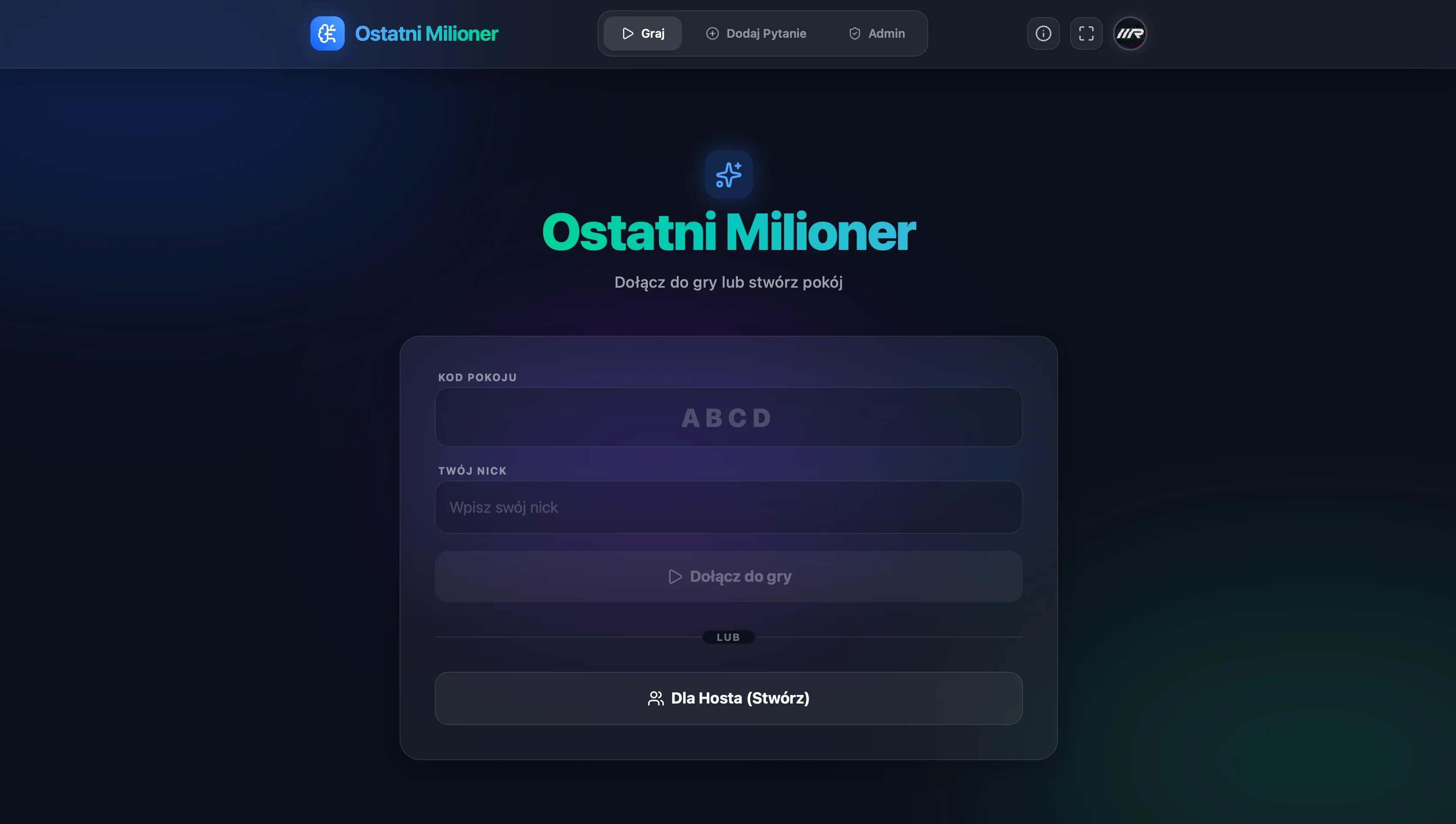 Ostatni Milioner - interaktywna aplikacja internetowa typu multiplayer